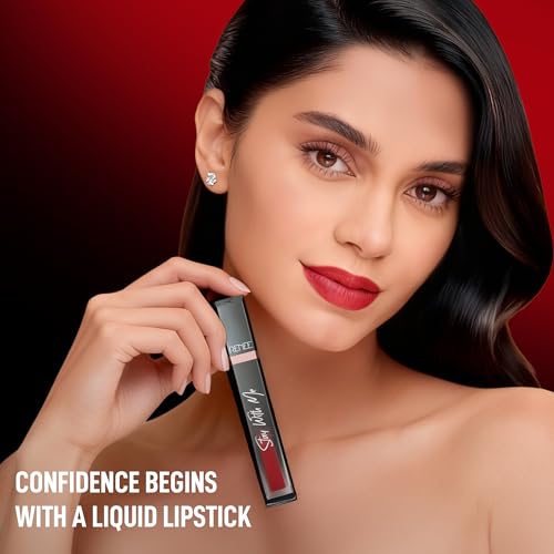 Image of RENEE Stay With Me Matte Transferproof Liquid Lipstick- Rage of Red | Waterproof & Smudge-proof | Bold Pigment, Lightweight & Long-lasting | With Hyaluronic Acid & Vitamin E | 6 ml