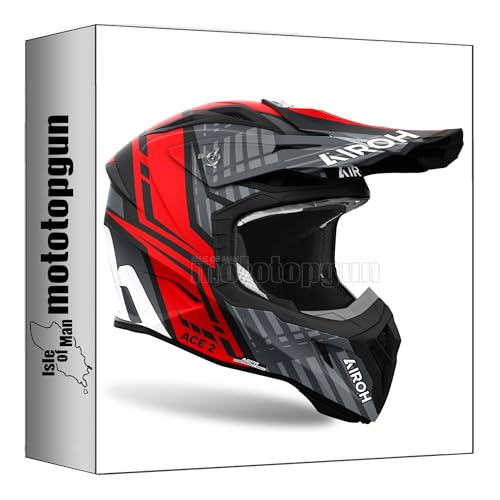 Casque moto cross Airoh Aviator Ace 2 Proud rouge matt taille S pour pilotage tout-terrain