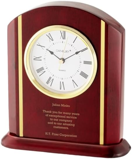 THINGS REMEMBERED High Gloss Mahogany Clock (Free Customization)