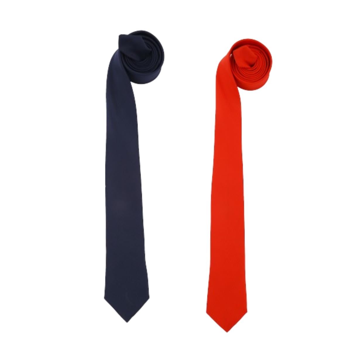 Bureaucrat Mens Neck Tie Plaid Microfiber Self Silk Necktie With Pocket Square Boys Necktie Casual Formal Interview Party Matte Tie (Pack of 2-Navy Blue-Red) - Image 2 thumbnail