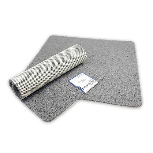 Loofah Shower Mat Non Slip PVC Spaghetti Mat for Wet Area Inside Shower Super Comfy Soft Matt Quick Dry Bacteria & Mould Resistant Curved Edge Rectangular Small 60x40cm
