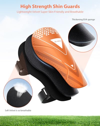 AirsFish Shin Pads Boys Certified Kids with Ankle Protection,High Strength Shin Pads,Breathable Non Slip Extended Adjustable Straps,Protective Football Equipment for Boys and Girls - Image 2