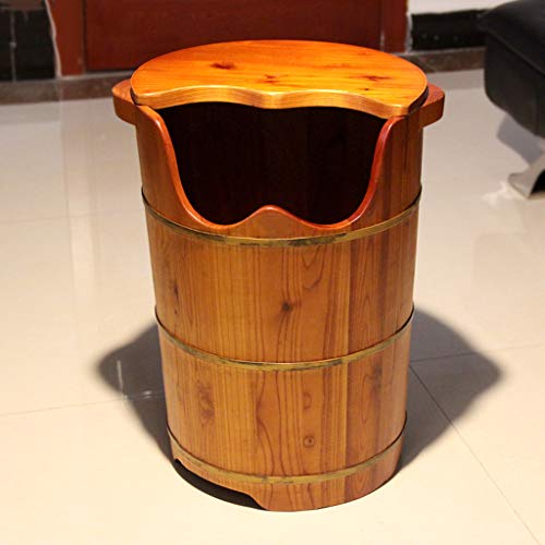 Tina de madera para pies spa con tapa miniatura 5