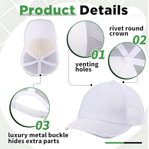 Image of Suhine 24 Pcs Blank Trucker Hat Bulk Unisex Mesh Baseball Cap for Sublimation Embroidery Vintage Adjustable Hat for Men Women