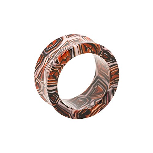 Blue Banana Body Piercing Dilatación Túnel Acrílico Marble Flesh (Marrón) - 20mm (Calibre/Grosor)