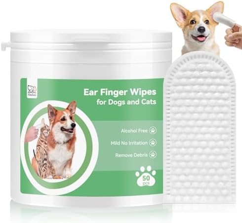 Dog Ear Cleaner, Dog Ear Wipes Finger Ear Cleaner Wipes for Dogs ...