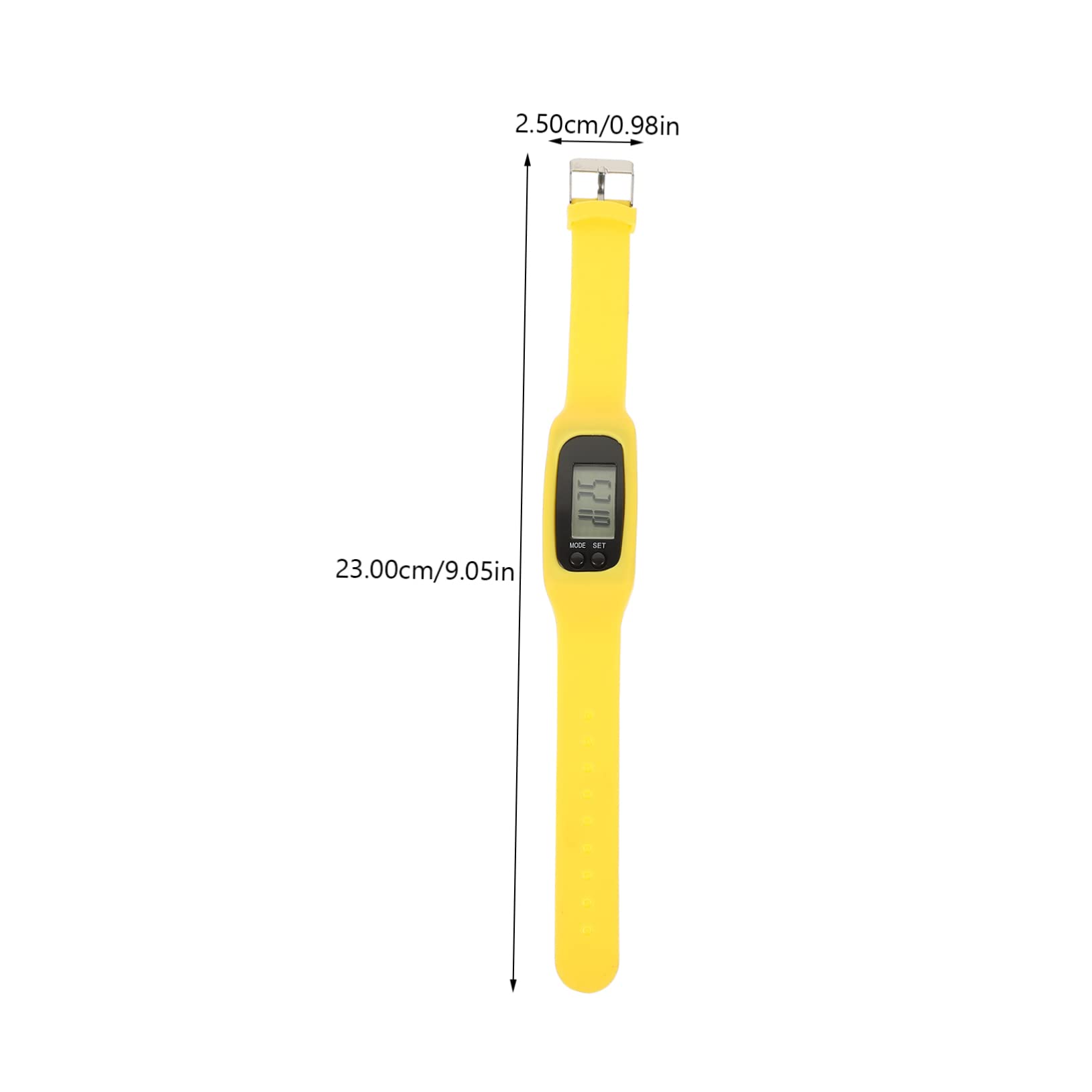 Podomètre Électronique en Silicone Jaune Écran Lisible