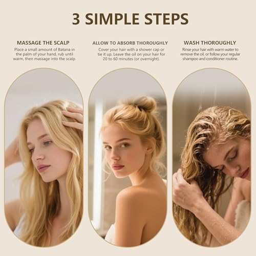 Image of 100% Natural Raw Batana Oil for Hair Growth, Unrefined & Organic Dr Sebi Hair Growth Oil From Honduras, Prevents Hair Loss, Eliminates Split Ends, Enhances Thickness 5.07 Fl Oz (Pack of 2)