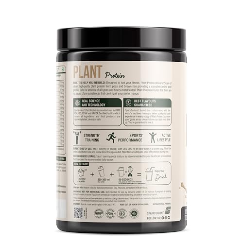 Image of Plant Protein Powder| Isolated Pea & Brown Rice Protein|25 gm Protein & All Essential Amino Acids|Easy To Digest|For Active Lifestyle For Men & Women | Coffee Mocha Flavour -1 Kg