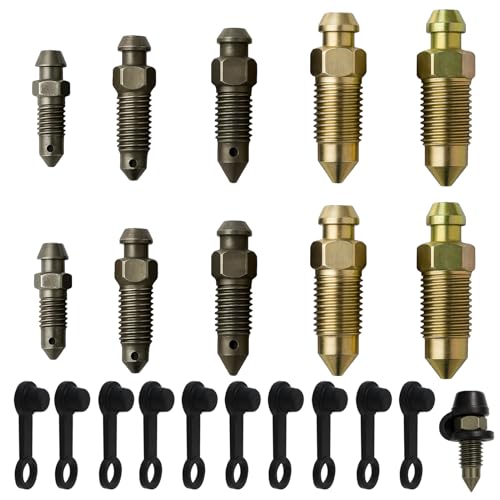 LgCiXli Lot de 10 vis de purge professionnelles pour moto et vélo électrique | M6 M7 M8 M10 Vis creuses pour étrier de frein et maître-cylindre de frein | Entretien...
