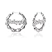 Fashion Retro Baby Word Hoop Earrings Hip-Hop Golden Big Hollow Round Circle Letter Earrings Exaggerated Personality Geometric Punk Party Jewelry for Women (G round silver 2)