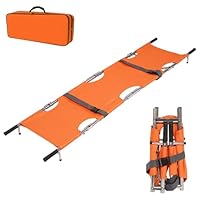 Kensbro Krankentrage, Klappbare Rettungstuch, 210 * 54cm Rettungstrage mit Schnallen Aufbewahrungstasche für Bergrettung und Ferntransport(Orange Farbe)