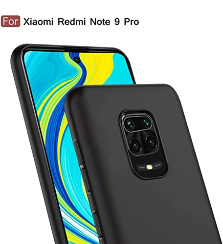 Image of Mobile Back Cover Case for Xiaomi Redmi Note 9 Pro (Silicone Case|CameraProtection|Black SC1510)