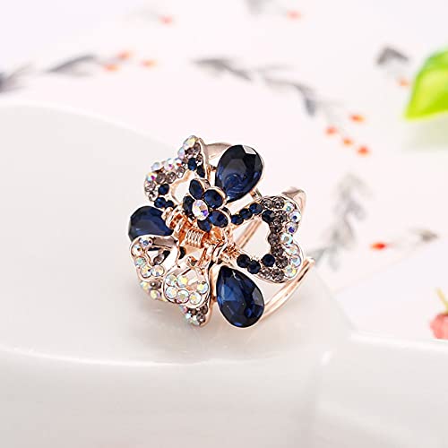 4 Pzs Mini Pinzas de Pelo con Cristales y Flores de Strass para Niñas y Mujeres 2.7x2 cm miniatura 2