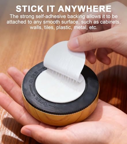Image of Wood Grain LED Puck Light, 6 Pack Wireless Tap Light Battery Operated, 6000K Daylight White Push Light for Under Cabinet, Closet, Wardrobe, Shelf