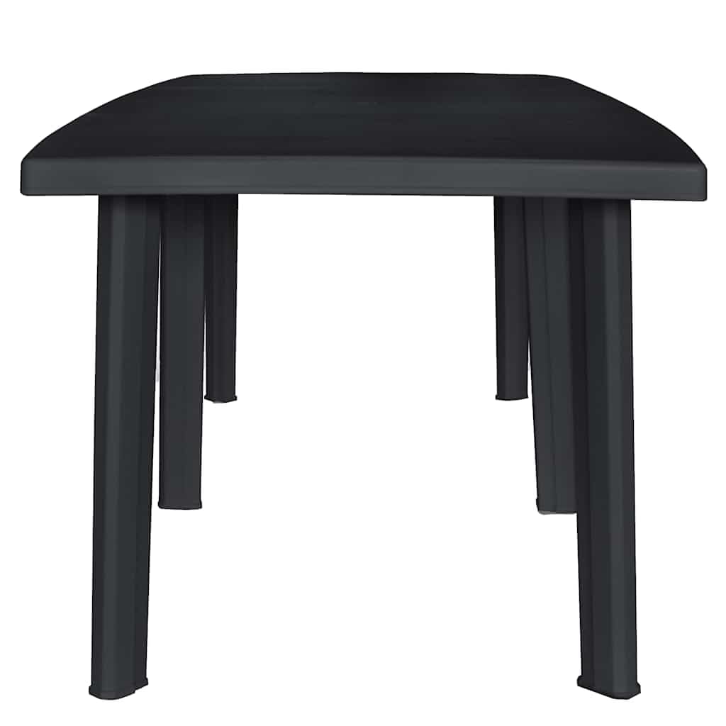 Gartentisch Anthrazit 216x90x72 cm Kunststoff mit Schirmloch Robust Wetterfest Modernes Design für Garten Balkon Terrasse Camping Outdoor Küche Essbereich