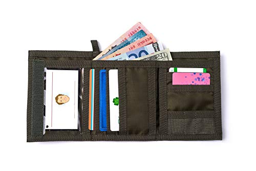 Chameleon Velcro Trifold Mens Wallet - Military And Tactical Men Wallet - Extra Capacity Card Holder Wallet - Thin Front Pocket Travel Wallet - Best Nylon Travel Pouch And Card Wallet #TOP1