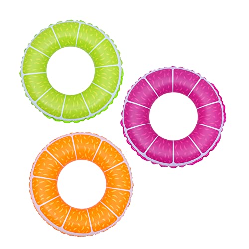HANABASS PVC Swim Ring Toy 3pcs Fruit Design Floating Ring Inflatable Pool Floats Safe Water Toys for Boys and Girls