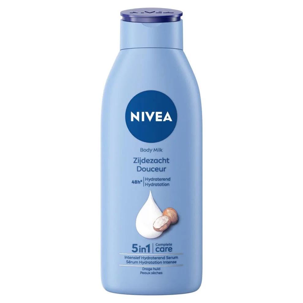 Nivea Body Milk - Pack de 6 mantequilla de karité sedosa para piel seca, 400 ml