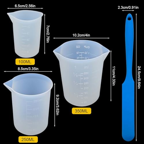 Vasos medidores de silicona YuCool 3 piezas 100-350 ml miniatura 2