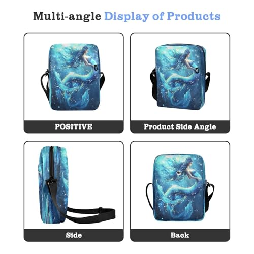 Crossbody Bag Undersealue Mermaid Princess Messenger Bag for Women Men Purse Shoulder Bag Satchel Bag with Adjustable Strap 214B88074