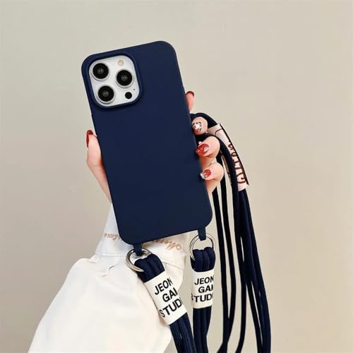 Coque arrière silicone TPU souple avec lanière pour iPhone 12 Pro Max