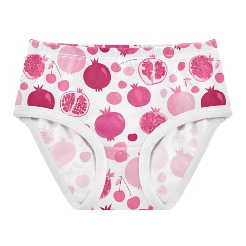 Wusikd Pink Pomegranate Girls' Underwear Cotton Cherry Fruit Girls Briefs Soft Toddler Underwear 2T