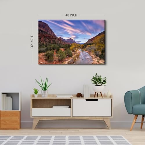 Image of Canyon Wall Art for Office Desert Oasis Landscape Pictures Extra Large Wall Decor Bedroom Decoration 32x48 inch Utah National Park Cliff Scenery Canvas Painting USA Nature Photo Poster Print Artwork Gifts