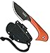 OUTDOOR EDGE LeDuck - Tactical Outdoor Utility Knife with Blackstone finished Blade, Rubberized TPR Handle, Multi-Carry Sheath System with Detachable Rotating Clip - MOLLE Compatible (Black)