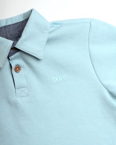 Image of DKNY Toddler Boys Short Sets - 2 Piece Boys Short Sleeve Polo Shirt and Lightweight Boy Shorts for Toddler and Little Boy