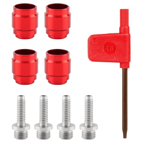 4 Sets Bike Oil Olive Insert Kit for Avid SRAM – Hydraulic Disc Brake Hose Fitting Tool with T8 Spanner, Stealth-A-Majig Quick Install for Bicycle Brake Lines