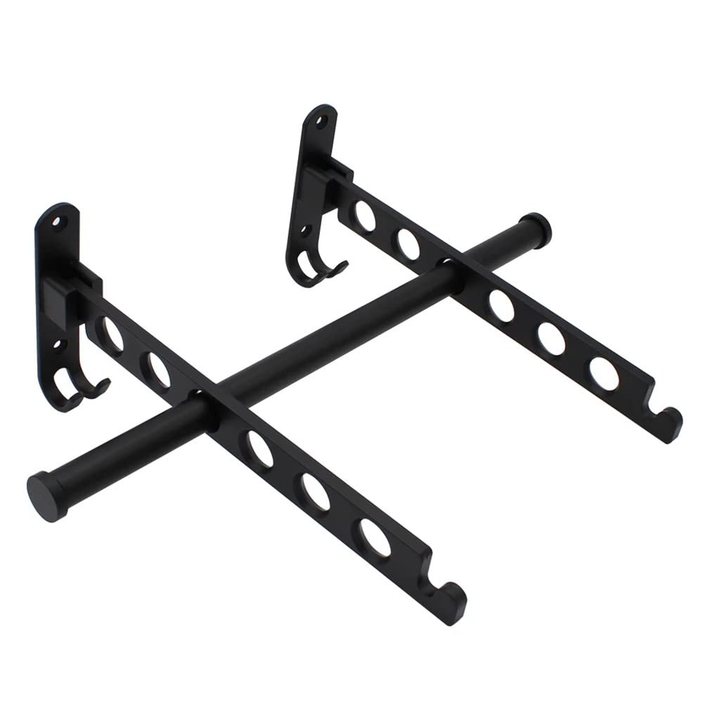 MOBYGKFY Clothes Rack Black Swivel Clothes Hangers Wall Mounted Hanger Drying Rack Aluminum Clothes Organization(80cm Black Rack)