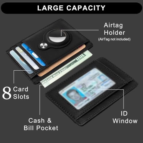 Image of Slim Minimalist Front Pocket Air Tag Wallet, RFID Blocking Card Holder Wallet with Airtag Holder