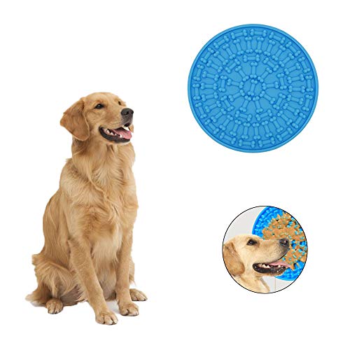 ASOCEA Silikon-Hunde-Leck-Pad, langsame Fütterung, Wasch-Ablenkungsgerät, Dusch-Spielzeug mit Saugnapf und Stoßstange für das Baden