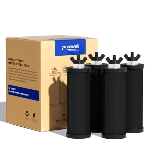 Image of Purewell PF-3 Black 3-Stage Composite Purification Elements, Replacement Filters for ProOne and Berlkey Filters, ProOne or Berlkey Big+ Water Filter System and Purewell System (4 Pack, K Series)