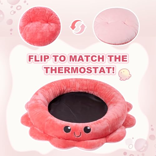 Jiupety Runde Hundebett Mittelgroße Hunde, Hundebetten mit Octopus Form, Hunde Bett Waschbar, Hundebett Donut, 76 cm Dog Bed Hundekorb Hundekörbchen, Rosa