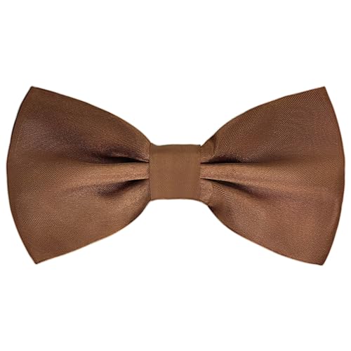 AUSUAYA Nœud papillon pré-noué pour homme, garçon, pour smoking formel, fête de mariage ou pour la rentrée scolaire, le bureau GB-MBT3, marron, taille...