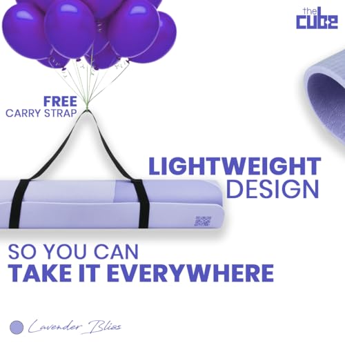 Image of The Cube Club Yoga Mats Extra Thick Non Slip Exercise Mats For Workout With Carrying Strap Eco Friendly Asana Tpe Yoga Mat For Men & Women 6Mm Gym Mat (Lavender Bliss), Blush