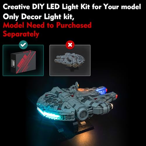 LocoLee LED Light Kit for Lego 75375 Millennium Falcon Set