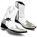 Santimon Cowboy Boot for Men Dress Casual Genuine Leather High Top Boots Metal Wingtip Zipper on Size Western Boots Fashion Wedding Singer Bar Party Ballroom Personalized Chelsea Boots White 11.5 US