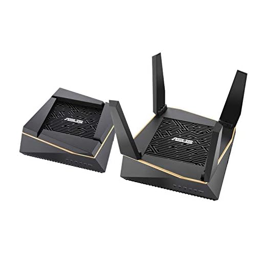 Asus Ai Mesh WLAN-system (RT-AX92U, 2-i-1-set, WiFi 6 för nätbackbon, WiFi 1-5 för klientanslutning, 4 x Gigabit LAN, appkontroll, oavbruten roaming, AiProtection)
