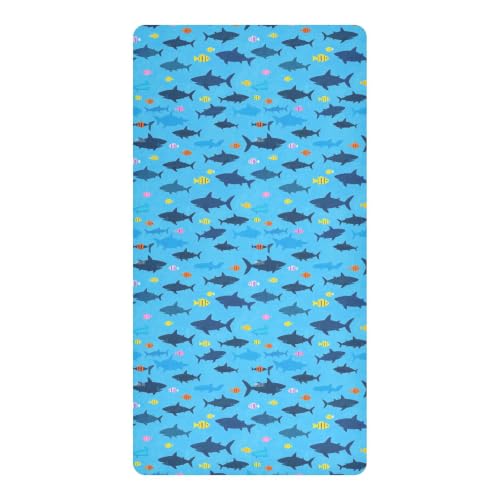 Housse de matelas imperméable mousseline bébé lit requins bleu océan