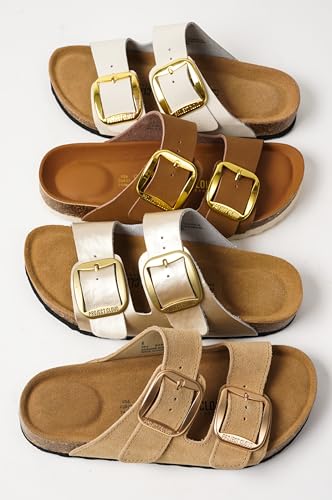 Image of Project Cloud 100% Genuine Leather Footbed Sandals for Women 2026 Comfortable Beach Essentials Womens Sandals Memory Foam Vacation Essentials Slides for Women Footwear (Santorini)