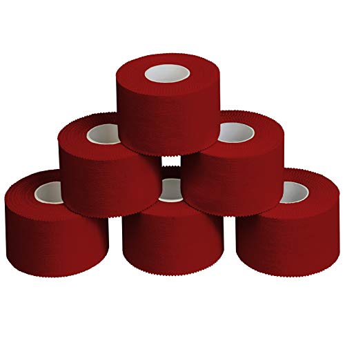 ALPIDEX 6 x Cinta Adhesiva Deportiva 3,8 cm x 10 m, Color:Rojo