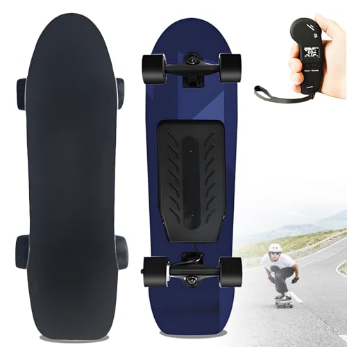 Longboard eléctrico, patineta eléctrica para Adultos, autonomía de hasta 25 km, 8 láminas de Arce Canadiense, frenado Suave con Control Remoto, 4 Modos, Ideal para Principiantes C