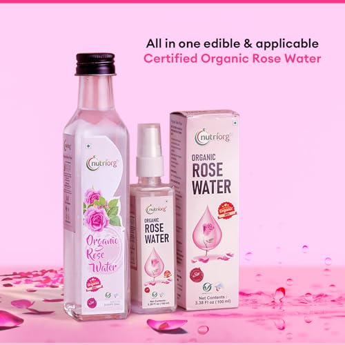 Image of Nutriorg Organic Extra Virgin Coconut Oil 250ml & Organic Rose Water 250ml, Good for Skin & Hair