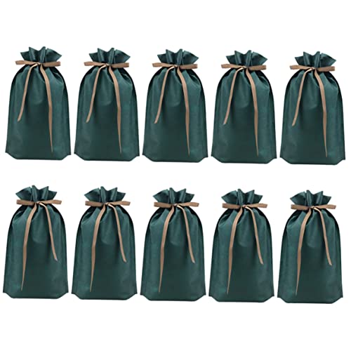 Ipetboom 10pcs Fashion Non-woven Drawstring Bags Elegant Packaging Pouches for Home Travel Storage Solid Color Design for Weddings Jewelry Treats