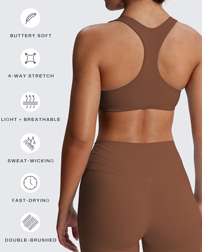 Image of Aoxjox Define Sculpt Racerback Sports Bra | women's workout fitness yoga crop tank, breathable fabric, 4-way stretch, moisture-wicking, gym essential