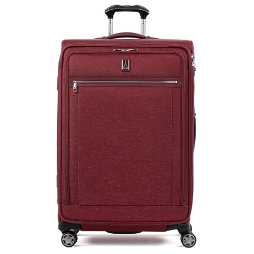 Image of Travelpro Platinum Elite Softside Expandable Checked Luggage, 8 Wheel Spinner Large Suitcase, TSA Lock, Men and Women, Bordeaux Red, Checked Large 29-Inch