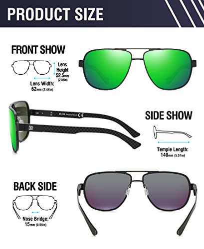Image of DUCO Aviator Sunglasses for Men Women Carbon Fiber Polarized Sunglasses Men UV Protection for Driving Golf Fishing 3051